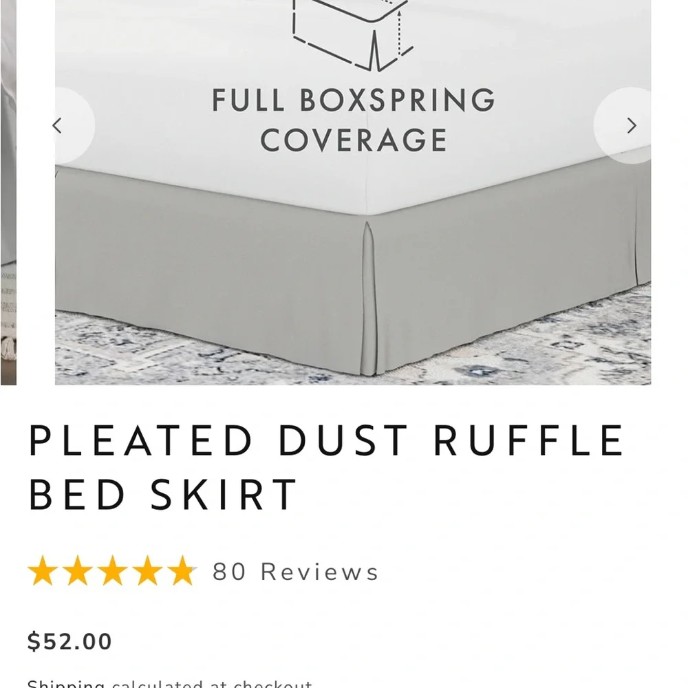Pleated Dust Ruffle in Gray